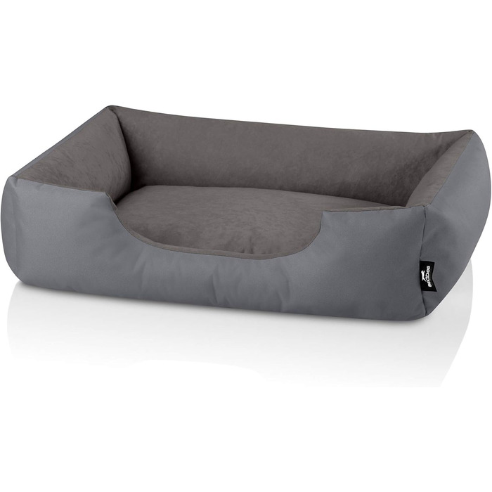 Ліжко для собак BedDog Zara, XL, 100 x 85 x 23 см, сірий колір, знімний та миючий чохол