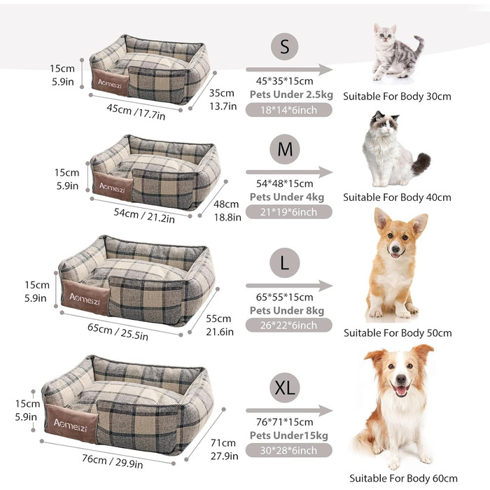 Ортопедичне ліжко для собак PETCUTE середнього та великого розміру. М'яке ліжко-софа для собак з знімним та пральним чохлом, антиковзаюче дно, сіре, для підтримки спини (L, сірий класичний)