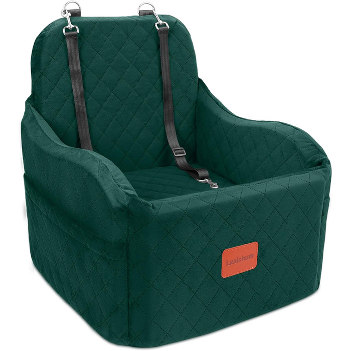 Автокрісло для собак Booster - зелений, середній розмір. Зручне автокрісло для тварин з кишеньками. Зручне та миється.