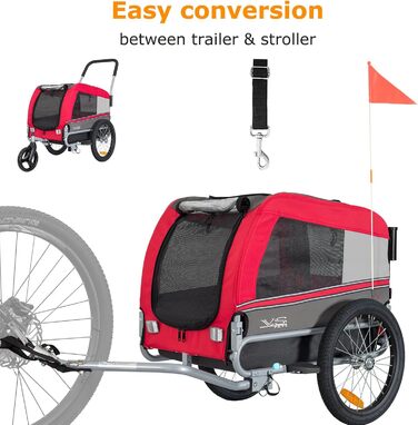 Універсальний візок-перевозник для собак Tiggo VS Pets Medium: 2-в-1 (велосипедний, буксирний)