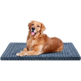 Килимок для собак, миючий, двосторонній, м'який, пухнастий, з антиковзаючою основою, для великих собак, 129 x 73 x 3,8 см, сірий