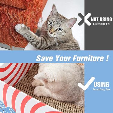 5-Piece Conlun Cat Scratch Box Set with Scratching Pad - Large, White