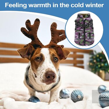 Зимова куртка для собак – 28 x 25 x 3 см, світловідбиваючий зимовий одяг для собак | Жилет з інтегрованим шлейкою, одяг для домашніх тварин зі світловідбиваючими смугами для маленьких, середніх та великих собак XLL