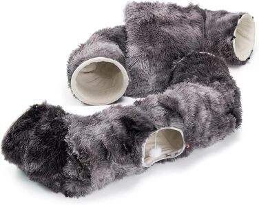 Преміум тунель для котів CUBI від CanadianCat Company: XXL з місцем для сну та м'яким лежанком, підходить для великих котів, темно-сірий, 100 x 80 x 26 см