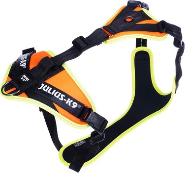 Шлейка для собак Julius-K9 Mantrailing Outdoor L-XL, неонова помаранчева з UV-кантом