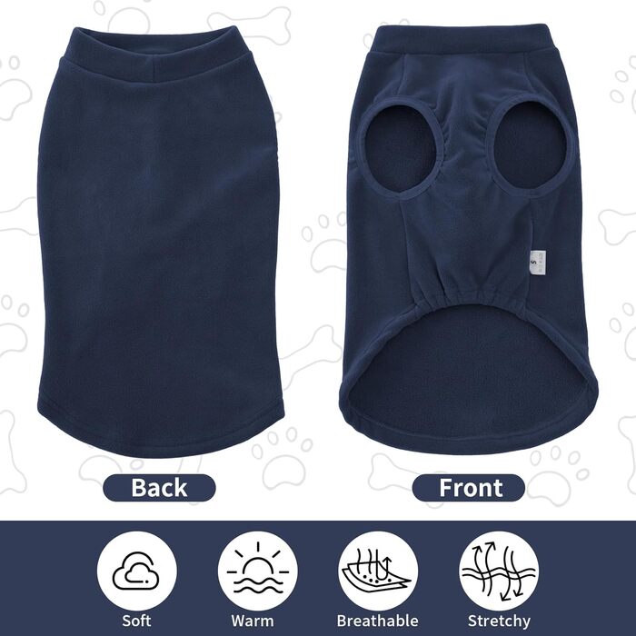 Пуловер для собак HEYWEAN: теплий флісовий костюм для маленьких, середніх та великих собак XL, синій