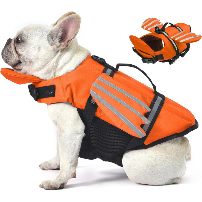 Світловідбиваюча жилетка для собак Petglad з плаваючим підборіддям, оранжевого кольору, розмір XS (обхват грудей 30-42 см)