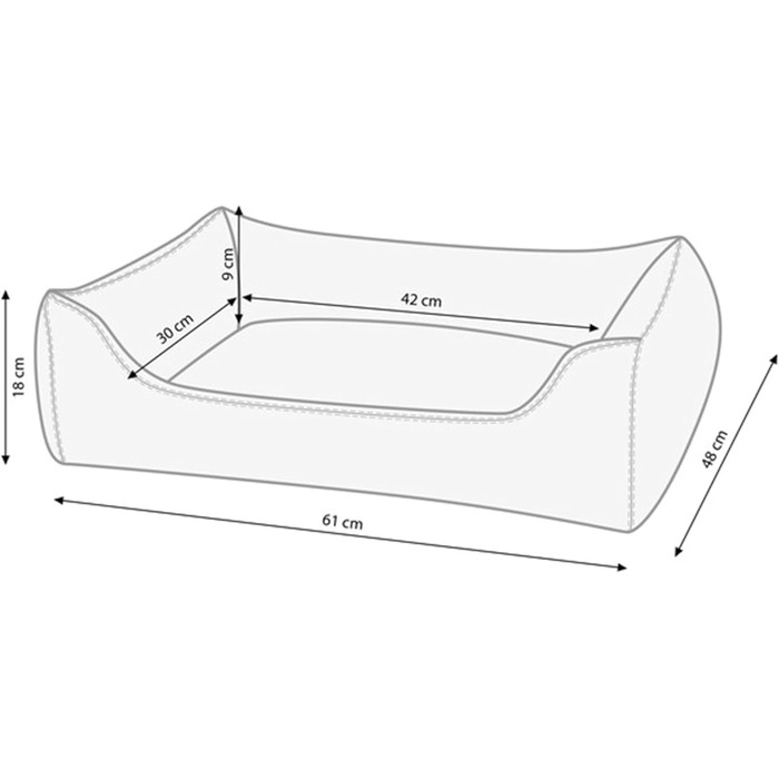 Килимок для собак та котів Dehner Lieblinge Sammy, 61 x 48 x 18 см, поліестер, бежевий