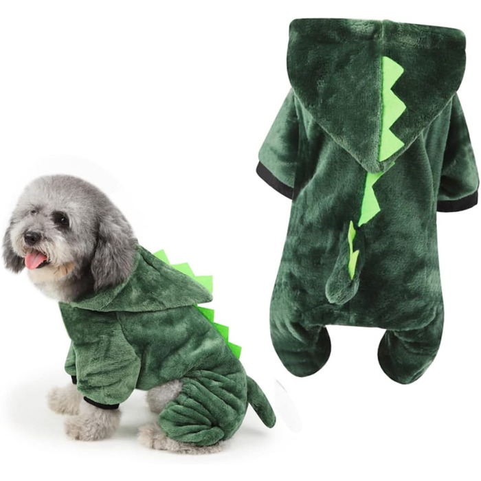 Костюм для собак - динозавр (зелений, xl) FRCOLOR - 3 шт. для свят, фотосесій та повсякденного носіння