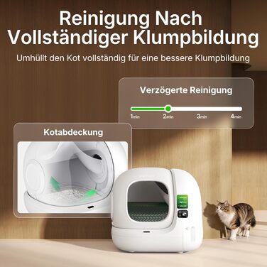 Самоочисний автоматичний туалет для котів PETKIT Purobot Max 3, 76л, з подвійною системою видалення запаху та збільшеним входом, білий