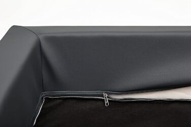 Ліжко для собак, лежанка для собак, м'яка лежанка-софа, килимок для собак, 75x50 см, GRAPHITE ECO-LEDER, чорний матрац