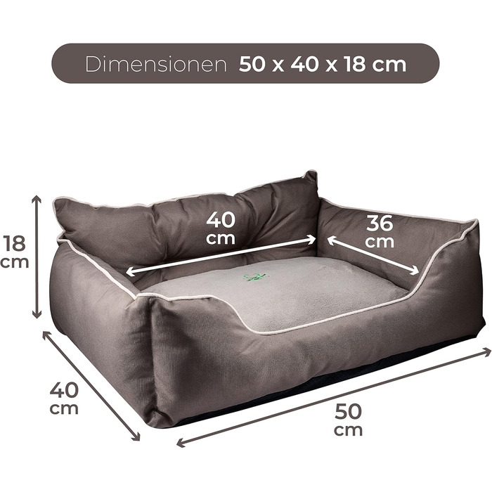 Ліжко для собак Benetton Pets, ергономічне, поліестер, коричневе, розмір S (50x40x18 см)