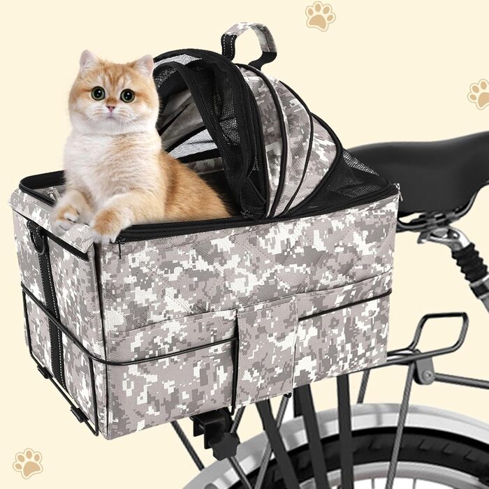 Корзина для собак LYXXJRYBHD на велосипед, задня, для маленьких собак та котів з сіткою, вентильована, подвійна