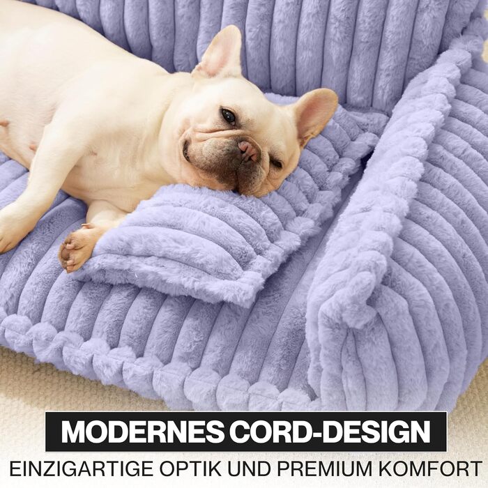 Софа для собак Chaffar | Ортопедичний лежак для собак | Сучасний стиль | Велюрова оббивка, фіолетовий, розмір L (100 см)