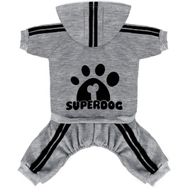 Світшот для собак LONTEPET, теплий зимовий костюм для маленьких собак та цуценят, бавовна, розмір XL, сірий