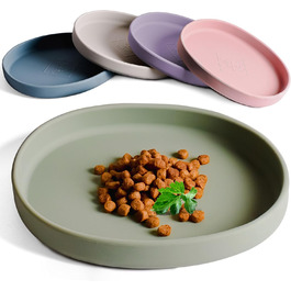 Миска для котів [Nala Collection] - широка миска для корму | Силіконова миска для котів | Миска для котячого корму sage green