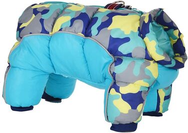Зимовий теплий пуховик для собак - тепла куртка для чотирилапих, бавовна, для маленьких собак (M, світло-блакитний)
