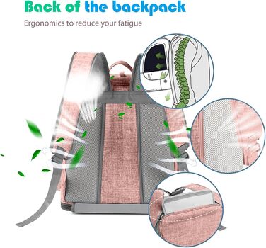 PETCUTE Рюкзак для собак, дихаючий, з м'яким матрацом, складний, з безпечною лінією, для подорожей, велосипеда, літака (Рожевий)