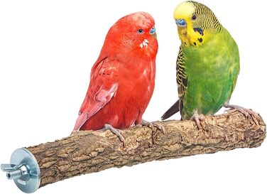 Набір Vogelgaleria 5 предметів: коркові аксесуари для хвилястих папуг — сідало, гілка, канат, камінь, сідало з дикої яблуні