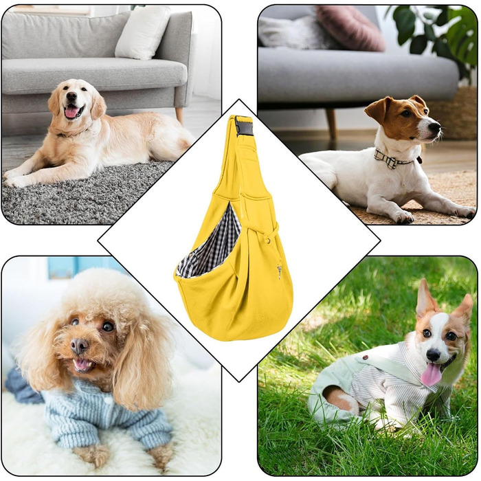 Жовта переноска для собак маленьких порід | Сумка-переноска для тварин з регульованим ременем | Переноска для собак маленьких порід, зручна для подорожей та прогулянок