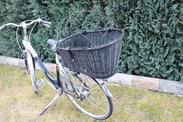 Корзина для велосипеда Marcus Weidenhandel для собак та інших тварин, чорна, XXL, з металевою сіткою