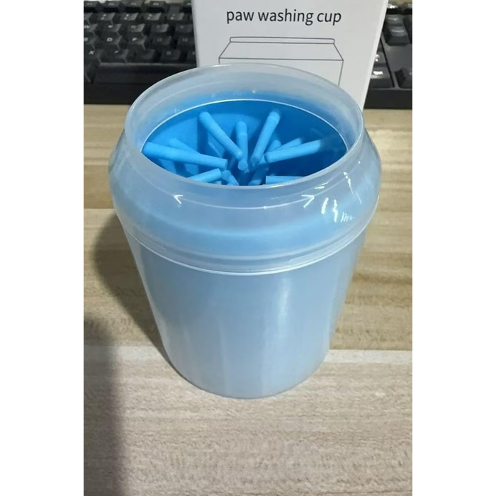 Очисник для лап собак, силіконовий, портативний, знімний, з мікрофібровим рушником, блакитний