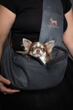 Трансформер для собак Noah & Paw до 5 кг, сумка-переноска з регульованим ремінцем, м'яким хутром, 3 системи безпеки, преміум денім