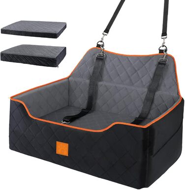 Автокрісло для собак до 25 кг або 2 маленьких собак, з пам'яті ефекту, з підставками для подушок, велике ліжко для тварин на заднє сидіння