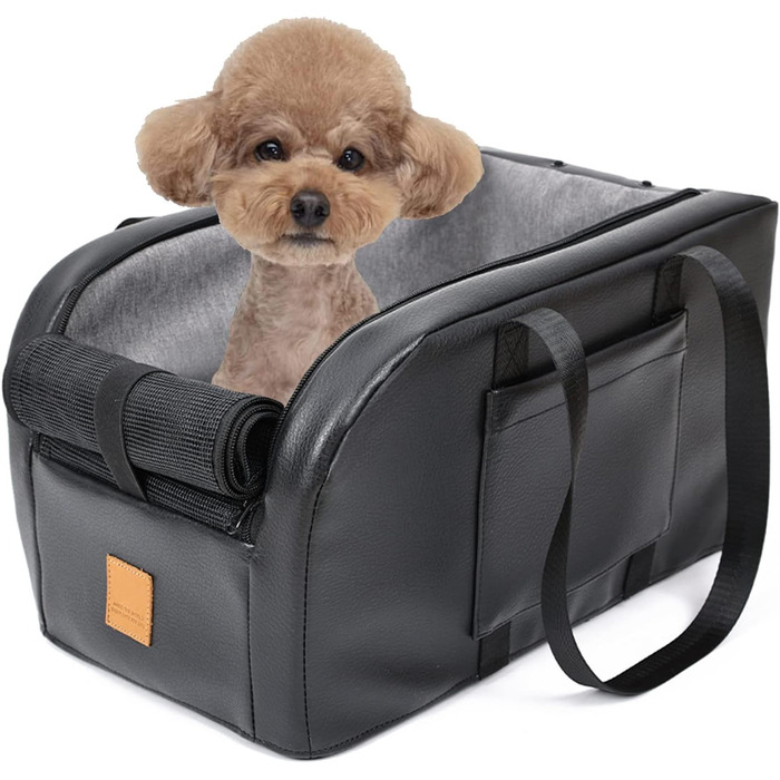 Підвищення для собак та котів на авто-підлокітнику, крісло для собак у середній консолі авто, чорне