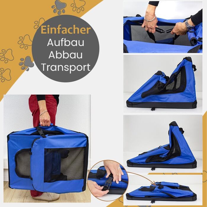 Транспортна переноска для собак та котів Petigi (M, 60x42x45 см, блакитна) - переноска-ліжко для авто