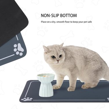 Килимок під годівницю для собак та котів, неслизький, швидковисихаючий, легко миється (зелений, 40x60 см)