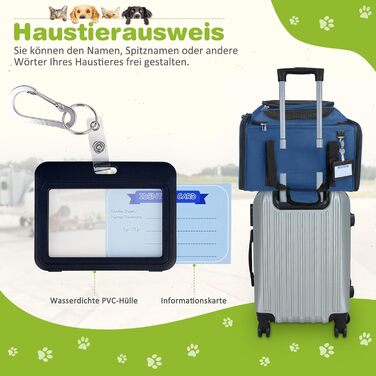 Транспортна сумка для кота/собаки TOFFCAEA, переноска для тварин, складана, 6 кг, для середніх собак та котів (Блакитний, 43 x 28 x 28 см)