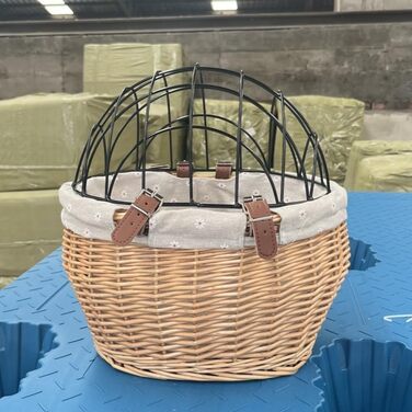 Корзина для багажника для собак з лози, Natur 56 x 36 см з металевою решіткою, корзина для тварин