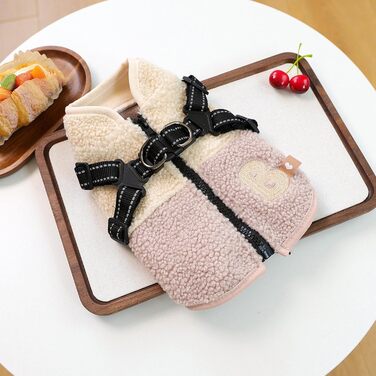 Зимовий теплий одяг для собак: куртка з флісовою підкладкою, з отвором для шлейки, для холодних прогулянок. Підходить для маленьких та середніх собак, кольори: зелено-білий, рожево-білий