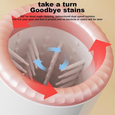 Автоматичний мийка лап для собак, USB-зарядка, м'який силікон, портативний білий/рожевий