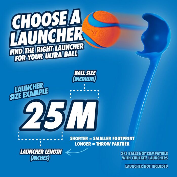 Chuckit! Ultra Ball набір іграшкових м'ячів для собак, міцна гумова іграшка з відром, високий відскок, плаваючий, сумісний з пусковим пристроєм, 8 шт.