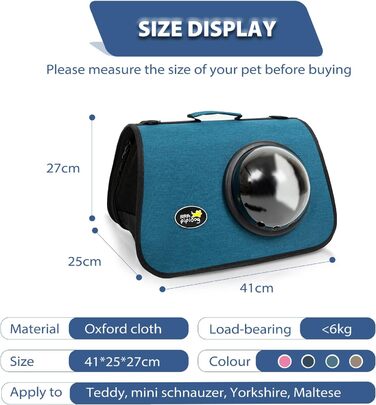 PETCUTE Транспортна сумка для кота/собаки, 41 x 25 x 27 см, складний бокс, дихаючі отвори, схвалено авіакомпаніями, темно-зелений