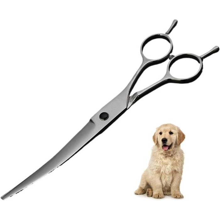 Ножиці для собак, вигнуті, професійні, з нержавіючої сталі. Ножиці для грумінгу собак та котів