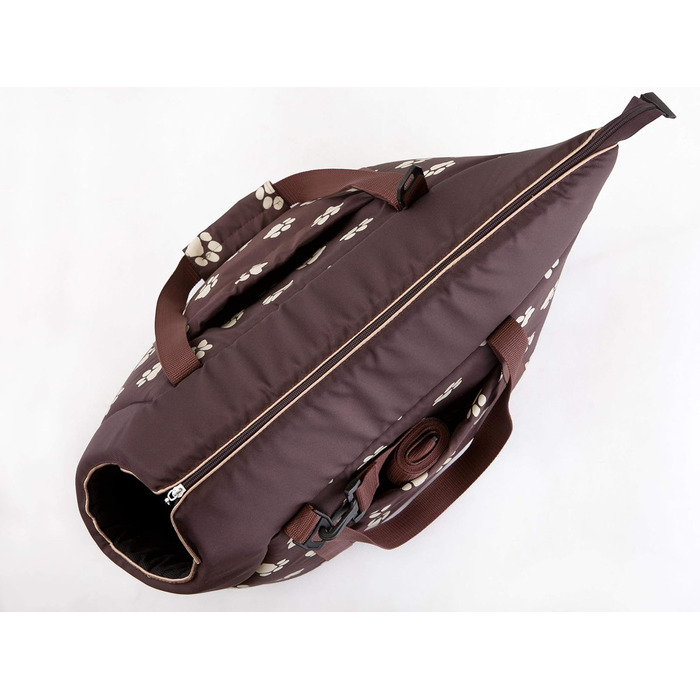 Сумка-переноска для собак та котів, розміри S та L, коричнева з лапами