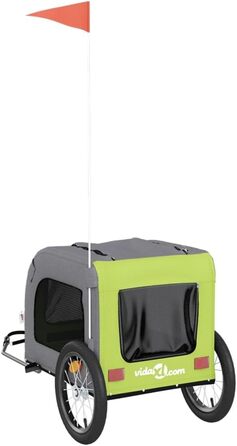 Фаркоп-причіп для велосипеда Gecheer, чорний, для собак, 69x133.5x73.5 см, зелений