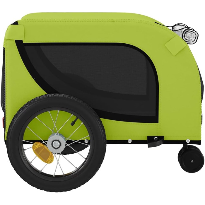 Причіп для велосипеда, переноска для собак, зелено-чорний, Oxford-тканина, сталь, 94018