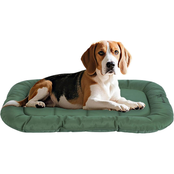 Килимок для собак Khonsu з підтримуючою роликом для шиї, водонепроникний, міцний, для великих собак до 27 кг, розмір L (35'x21'x3'), зелений