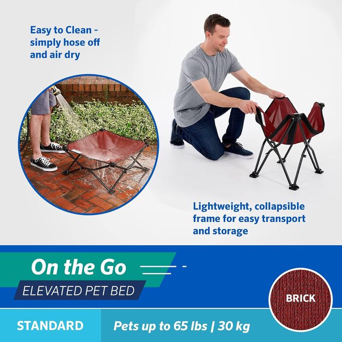 Килимок для тварин Coolaroo On The Go, стандартний, цегляно-кораловий, 61x61x20 см