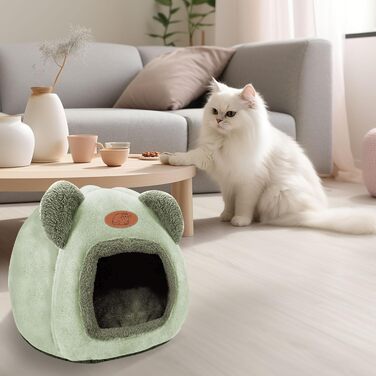 Кіт Будинок ТоКінЦен, Миючий, для Кішок, Кроликів, Собак, з Антиковзким Дном та Знімним Матом, Зелений