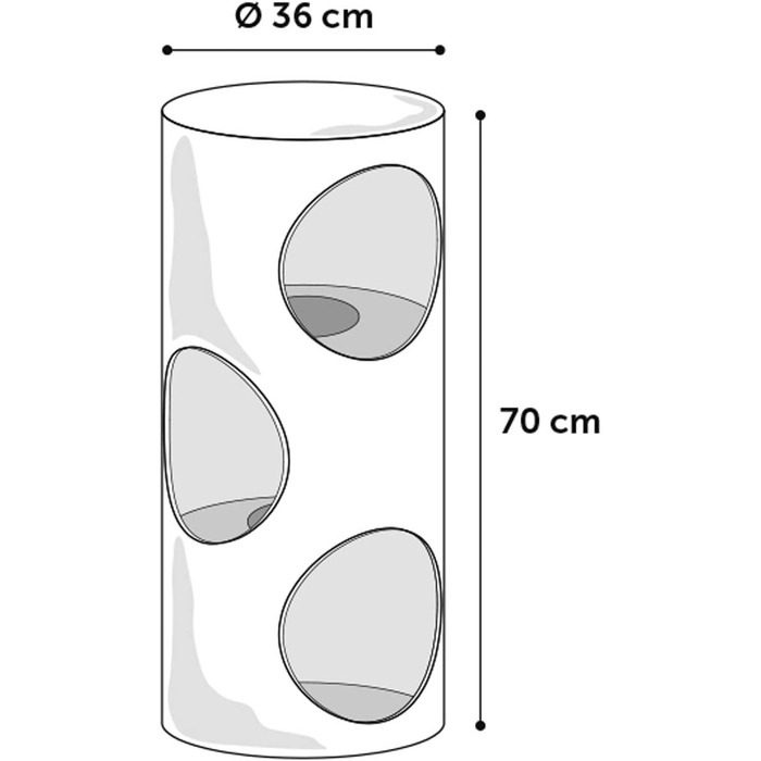 Драбина для котів Flamingo Greta M – 70 см, діаметр 36 см, сизаль та плюш, 3 яруси