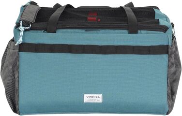 Корзина для домашніх тварин Vincita Caddy для велосипеда Brompton, блакитна. Зручна та безпечна сумка з алюмінієвим каркасом, сітчастою накривною сіткою, регульованим ременем та бічними кишенями. Сумісна з кріпленням Brompton.