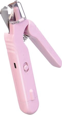 Електричний триммер для обрізки кігтів домашніх тварин 2-в-1 з LED-підсвічуванням, захисним насадком та ергономічним дизайном для собак та котів (рожевий)