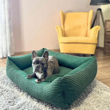 М'яке ліжко для собак 4L Textil Molly, корзина для собак, середні породи, 100x80 см, зелений колір, знімний чохол, миється