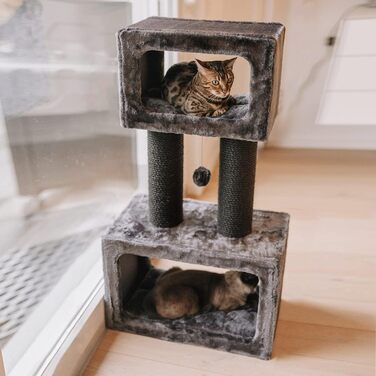 Дряпка-кігтеточка CanadianCat Columbia для котів, 60x36x110 см, антрацит