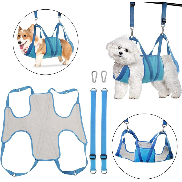 Гаммачок для грумінгу домашніх тварин LOVIVER, зручний, портативний, для маленьких собак та котів, блакитний, L